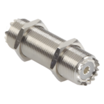 RF INDUSTRIES,LTD RFU-537 – Adaptador Pasamuros / Doble UHF Hembra SO-239 / Montaje Chasis / Cuerpo Niquelado / Contacto Plateado