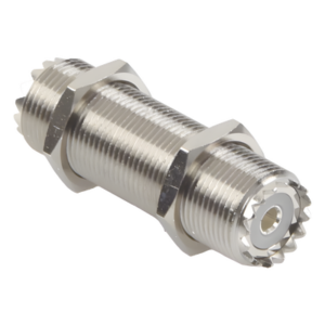 RF INDUSTRIES,LTD RFU-537 – Adaptador Pasamuros / Doble UHF Hembra SO-239 / Montaje Chasis / Cuerpo Niquelado / Contacto Plateado