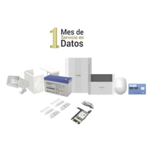 HIKVISION DS-PHA64-LP/GSM – Kit Panel de Alarma Híbrido / 64 Zonas / Comunicación 3G/4G / Sirena 118 dB / PIR 18 m (59.1 ft) / Teclado LCD con Lector de Tags