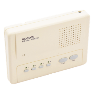 SYSCOM KIC-304 – Sistema de Intercomunicador Manos Libres / 4 Extensiones / Alcance 200 m (656.2 ft) / Cable 2 Hilos Calibre 18 / Montaje en Pared