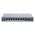 HIKVISION DS-3E1510P-SI – Switch Administrable PoE+ / 8 Puertos Gigabit / 2 SFP / Extensión 300 m (984.3 ft) / 110 W / Gestión en la Nube