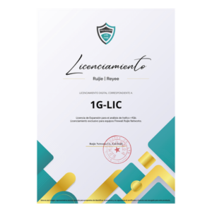 RUIJIE RG-WALL1600-Z3200-S-1G-LIC – Licencia de Expansión / Análisis de Tráfico +1 Gbps / Firewall / Perpetua / Uso Único / Entrega Digital