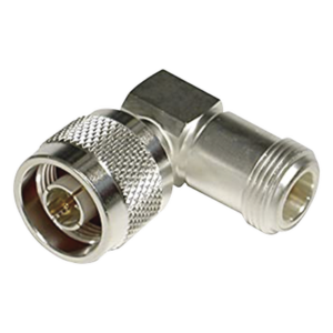 RF INDUSTRIES,LTD RFN-1012-1 – Adaptador en Ángulo Recto / N Macho a N Hembra / Cuerpo Bronce Plateado / Contacto Oro / Aislante Teflón