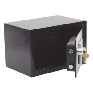 ASSA ABLOY 84835 – Caja Fuerte Electrónica Compacta / Teclado 3-8 Dígitos / Cerrojos 17 mm / Acero Calibre #9 y #16 / Bloqueo por Intentos Fallidos
