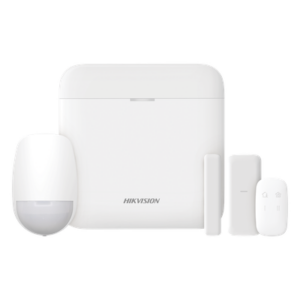 HIKVISION DS-PWA48-KSLIM – Kit de Alarma Inalámbrico / 48 Zonas / Sensor PIR 15 m (49.2 ft) / Contacto Magnético Slim / Control Remoto / Batería de Respaldo 12 h / Comunicación 433 MHz