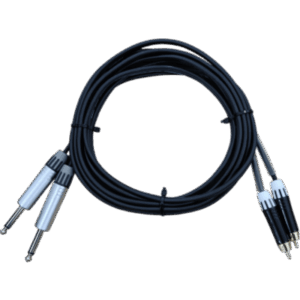 COSMICONN CRC00052RMWH2PM3 – Cable de Interconexión de Audio / 2 Conectores 1/4 a 2 RCA Macho / Longitud 3 m (9.8 ft) / Conectores Chapados en Oro