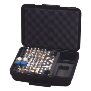 RF INDUSTRIES,LTD RFA-4020 – Kit de Adaptadores RF / 70 Piezas / Conectores Unidapt / Estuche con Bisagras / Bronce Fosforado con Oro