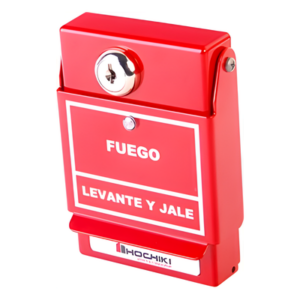 HOCHIKI DCP-AMS-KL-LP/S – Estación Manual Direccionable / Doble Acción / Con Llave / 17-41 VDC / 0°C a 49°C / 3.4'W x 4.8'H x 2.0'D