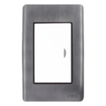 JWJ JTL-E7501 – Apagador Sencillo / 10 A / 127 V CA / 60 Hz / Placa de Acero Inoxidable / Negro