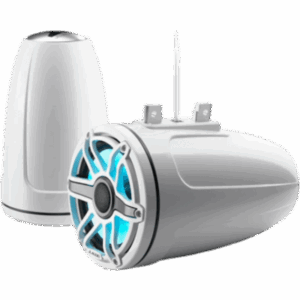 JL AUDIO 10-03278-00 – Bocinas Cerradas para Torre / JL Audio M6 / 7.7" / Coaxial Cerrado / LED Transflective™ / Rejilla Deportiva Blanca / 100 W RMS / 4 Ω / 45 Hz-25 kHz / 91 dB / Colores Blanco Clásico, Blanco Deportivo o Titanio