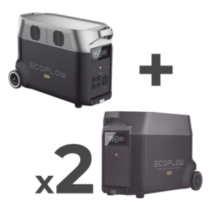 ECOFLOW DLTPRO2BP – Estación de Energía Portátil / 3600 Wh LFP / 5 Salidas CA 3600 W (7200 W Pico) / 2 USB-C 200 W / Carga Solar 1600 W / Wi-Fi y Bluetooth / Expandible hasta 10.8 kWh