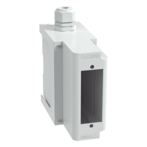 PANDUIT FDPPEIG – Panel de Parcheo de Fibra Óptica / Riel DIN 35 mm (1.38 in) / Profundidad Extendida 220.98 mm (8.7 in) / UL94V-0 / Gris