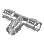 RF INDUSTRIES,LTD RFU-632 – Adaptador RF en T / Triple Mini-UHF Hembra / Cuerpo Níquel / Contactos Plata / Dieléctrico Teflón