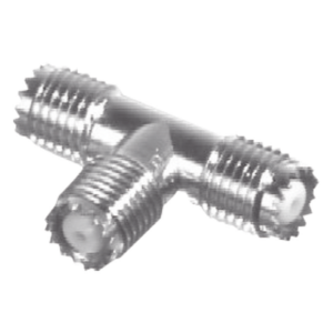 RF INDUSTRIES,LTD RFU-632 – Adaptador RF en T / Triple Mini-UHF Hembra / Cuerpo Níquel / Contactos Plata / Dieléctrico Teflón