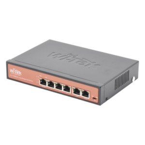 WI-TEK WI-PS205 – Switch PoE No administrable / PoE de Largo Alcance Hasta 250m / 4 Puertos PoE 10/100Mbps (Puerto 1 Hasta 60W, Puertos 2,3 y 4 Hasta 30W) + 2 Puertos 10/100Mbps Uplink / Presupuesto 65 W / Plug and Play