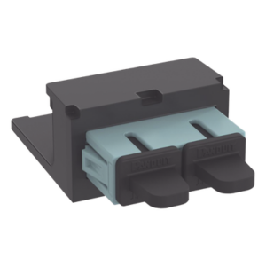 PANDUIT CMDAQSCZBL – Módulo Acoplador / SC Duplex / Fibra Multimodo OM3/OM4 / Mini-Com / Cerámica Zirconia / Color Aqua