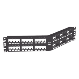 PANDUIT CPPA48FMWBLY – Panel de Parcheo Modular / Angulado Instalación al Ras / 48 Puertos / 2UR / 19in / Sin Blindaje