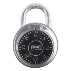 PHILLIPS-ASSA ABLOY MX2244 – Candado de Combinación / 50 mm (1.97') / 3 Discos / Dial 40 Divisiones / Acero Inoxidable / Sin Llave