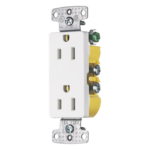 HUBBELL HUB-RRD15W – Contacto Duplex Decorador / 15A / 125V / 2 Polos 3 Hilos / NEMA 5-15R / Blanco