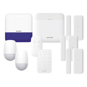 HIKVISION DS-PWA48-FULL-K – Kit de Alarma Inalámbrica / 48 Zonas / 6 Dispositivos Incluidos / 433 MHz / Batería de Respaldo 12 h / WiFi / IP65