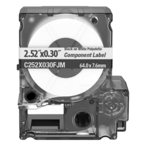 PANDUIT C252X030FJM – Cassette de Etiquetas de Componente / 2.52 in (6.4 cm) W x 0.3 in (0.76 cm) H / Poliolefina No Adhesiva / -40°C a 90°C / 18 mm x 7 m