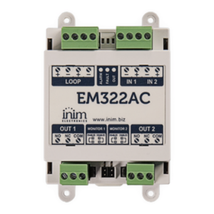 INIM ELECTRONICS EM322AC – Módulo de Control / 2 Entradas Supervisadas / 2 Salidas de Relé 230 VCA / LoopMap / Autodireccionamiento 240 Direcciones / EN54-17 y EN54-18