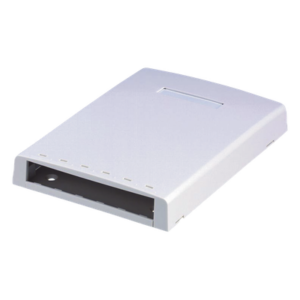 PANDUIT CBXF6WH-AY – Caja de Montaje en Superficie / 6 Módulos Mini-Com / Almacenamiento 24 m (78.7 ft) Fibra / Color Blanco