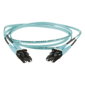 PANDUIT FX2ERLNLNSNM0.5 – Jumper de Fibra Óptica / Multimodo OM3 50/125 / LC-LC Duplex / OFNR Riser / Aqua / 0.50 m (1.64 ft)