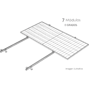 BASEL KITBASEL1X7A0 – Sistema de Montaje Solar / Techo Plano / 1 Módulo / Viento 140 km/h / Inclinación 15° / Área 4 m²
