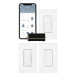 LUTRON ELECTRONICS RRSELKITPROS – Kit de Inicio para Control Inteligente de Iluminación / Hasta 100 Dispositivos Inalámbricos / Control por App iOS y Android / Compatible con Alexa y Google Assistant / Comunicación RF Clear Connect / Incluye 2 Atenuadores, Control Pico y Placas de Pared