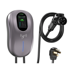 GREENC S02US40A – Estación de Carga para Vehículos Eléctricos / 40 A / 9.6 kW / Conector Tipo 1 (SAE J1772) / 110-240 V AC / Pantalla LCD 4.3 in (10.9 cm) / WiFi / APP / RFID / IP65 / Cable TPE 5 m (16.4 ft)