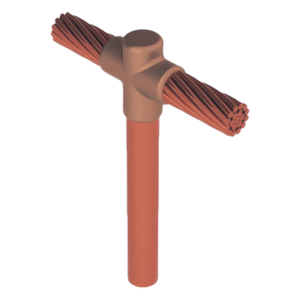 TOTAL GROUND TGM-CPV-5/8R-2/0 – Molde para soldadura exotérmica / Conexión T / Varilla 5/8 in (15.9 mm) / Cable 2/0 AWG / Conductores perpendiculares