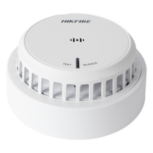 HIKVISION HF-S2E – Detector de Humo Óptico / Alarma 85 dB a 3 m (9.8 ft) / Autónomo sin Panel / Baterías AA 3 Años / Certificación EN14604 / 100 mm Compacto