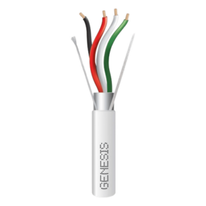 GENESIS 2215-1101 – Cable para Alarma / 305 m (1000 ft) / 4x18 AWG / Blindado / Riser / Blanco