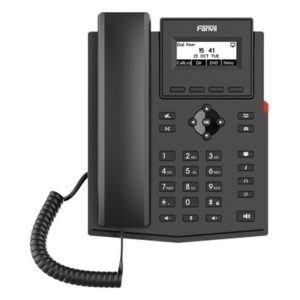 FANVIL X301P – Teléfono IP / 2 Líneas SIP / Pantalla LCD 2.3" / Audio HD G.722 y Opus / Conferencia 6 Vías / PoE 802.3af / Puertos Ethernet Duales 10/100 / Soporte EHS