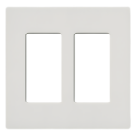 LUTRON ELECTRONICS SC2SW – Placa de Pared 2 Espacios / Diseño Screwless / Perfil 7.6 mm / Acabado Snow Satinado / Compatible Lutron Maestro, Diva, Pico
