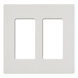 LUTRON ELECTRONICS SC2SW – Placa de Pared 2 Espacios / Diseño Screwless / Perfil 7.6 mm / Acabado Snow Satinado / Compatible Lutron Maestro, Diva, Pico