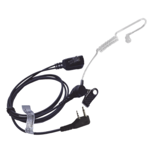 TXPRO TX-EHIAV2S – Micrófono-Audífono / Tubo Acústico Transparente / Conector 2 Pines / PTT de Solapa / Cable Kevlar / Compatible ICOM