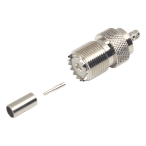 RF INDUSTRIES,LTD RFU-527 – Conector UHF Hembra / SO-239 / Anillo Plegable / Cable RG-58/U y RG-142/U / Níquel y Plata / Delrin