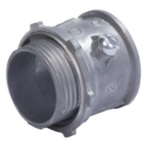 JUPITER JU-PD-12-CON – Conector Conduit / 1/2" (16 mm) / Pared Delgada / Tornillo Americano / Galvanizado en Caliente / Acero Ligero
