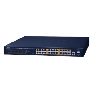 PLANET GS-4210-24P2S – Switch PoE Administrable Capa 2 / 24 Puertos Gigabit / 2 SFP / 52 Gbps / Jumbo Frame 9K