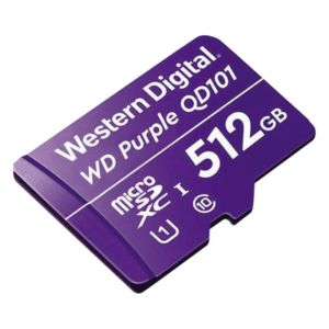 Western Digital (WD) WD512MSD – Memoria microSD de 512 GB PURPLE, Especializada Para Videovigilancia, 10 VECES MAYOR DURACIÓN, 3 AÑOS DE GARANTIA