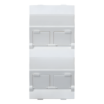 SIMON SM-FP-4-KEYA – Placa Voz y Datos Inclinada / Guardapolvo Integrado / 2 Puertos Keystone / 108×52 mm / 4.25×2.05 in