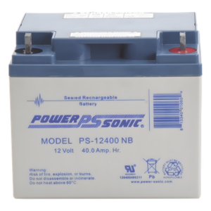 POWER SONIC PS-12400-NB – Batería de Respaldo AGM/VRLA / 12V / 40 Ah / Vida Útil 5 Años / Terminales NB / UL Reconocida