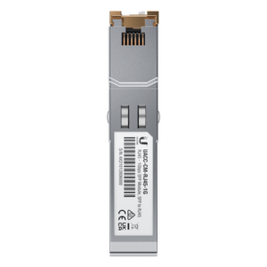 UBIQUITI UACC-CM-RJ45-1G – Módulo Transceptor SFP a RJ45 / 1000BASE-T / 1 Gbps / Alcance 100 m (328 ft) / Cobre Ethernet