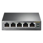 TP-LINK TL-SG1005P – Switch de Escritorio / 5 Puertos Gigabit / 4 Puertos PoE 802.3af/at 65W / PoE Extendido 250m (820 pies) / Sin Ventilador