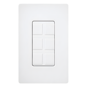 LUTRON ELECTRONICS CA6PFWH – Marco de Conectividad / 6 Puertos Snap-In / Sin Herramientas / Apertura 1 Gang / Color Blanco