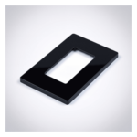LUTRON ELECTRONICS CW1BL – Placa de Pared / 1 Espacio / Sin Tornillos Visibles / Acabado Negro Brillante / 75 x 119 mm / Perfil 7.6 mm