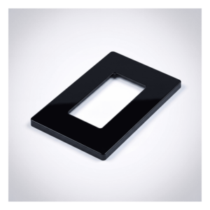 LUTRON ELECTRONICS CW1BL – Placa de Pared / 1 Espacio / Sin Tornillos Visibles / Acabado Negro Brillante / 75 x 119 mm / Perfil 7.6 mm