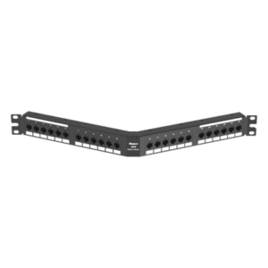 PANDUIT DPA246X88TGY – Panel de Parcheo Angulado / Categoría 6A / 24 Puertos / 1UR / 10GBASE-T / PoE++ 100W